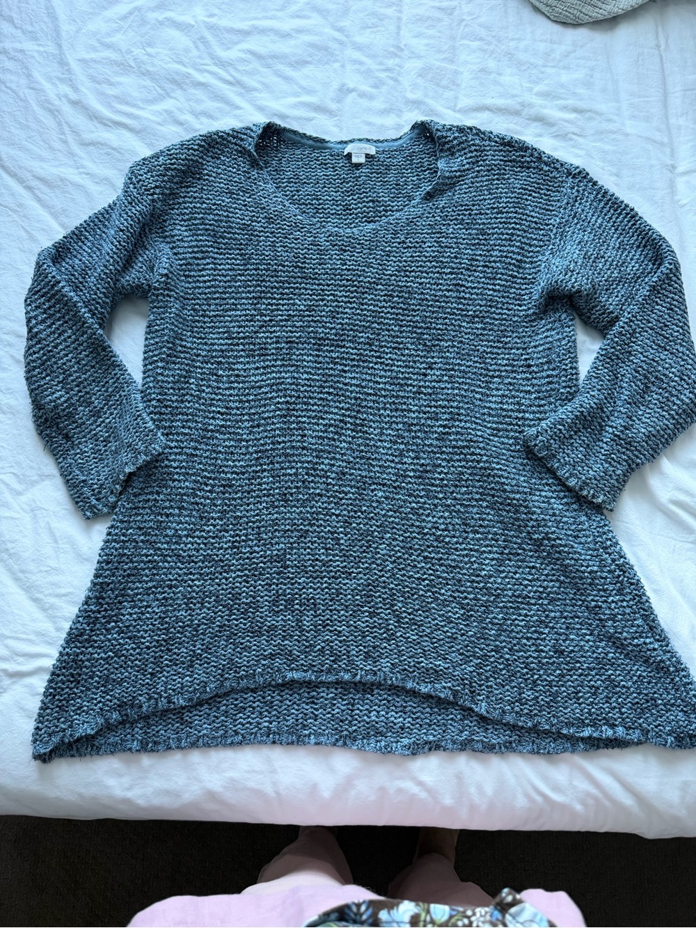 J. Jill Blue Marled Knit Tunic Sweater